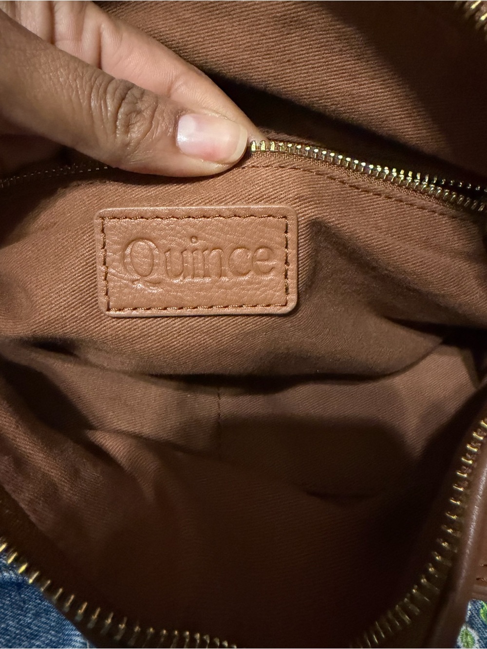 Quince Woven Leather Shoulder Bag in Cognac Brown - Picture 5 of 7